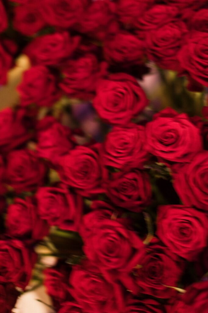 Bruiloft met rode rozen